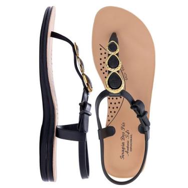 Imagem de Sandalia Chinelo Rasteira Ortopédica Feminina Confortavel Anatomica Do