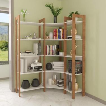 Imagem de Estante para Livros Multiuso de Canto 1,85x1,33m Haia Yescasa
