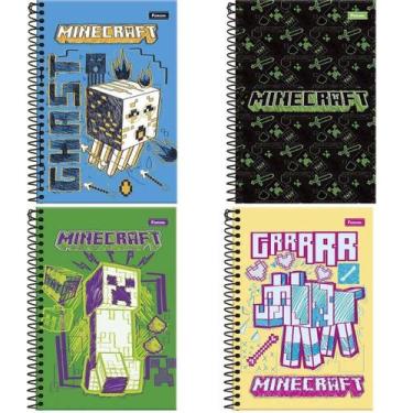 Imagem de 3 Caderno Minecraft Espiral + Brochura 1/4 + Caderno Desenho - Foroni,