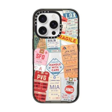 Imagem de CASETiFY Capa Impact para iPhone 16 Pro [Slim / 2,5 m. Proteção contra quedas de grau militar 4X/Compatível com Magsafe] - Airtags - Preto transparente