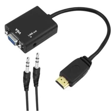 Imagem de Cabo Adaptador Conversor Hdmi Para Vga Com Saída P2 De Áudio - VIL