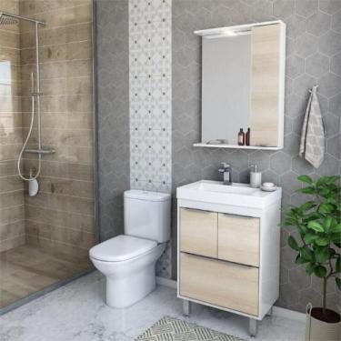 Imagem de Gabinete de Banheiro com Cuba e Espelheira com LED 59cm Multimóveis CR