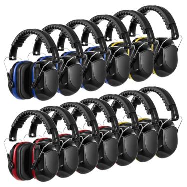 Imagem de Amylove 12 peças de proteção de ouvido infantil com cancelamento de ruído, abafadores de ouvido a granel 27db adultos para tiro, redução de ruído, proteção auditiva para alcance de armas