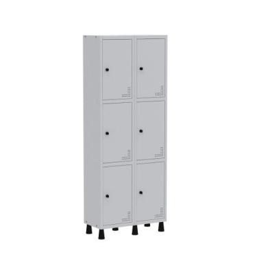 Imagem de Armário Guarda Volume Locker Roupeiro  de Aço 2 Vãos 6 Portas GR302/6 
