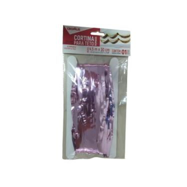 Imagem de Cortina Metalizada De Teto Cromus Pink 4,5m X 30cm