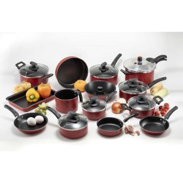 Imagem de Conjunto Panelas 17 Pc Antiaderente Panela Pressão 4,5L Verm