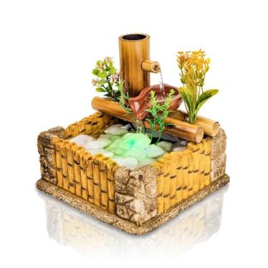 Imagem de Fonte De Agua Decorativa Chafariz Cascata Natural Bambu Zen - NoBrand