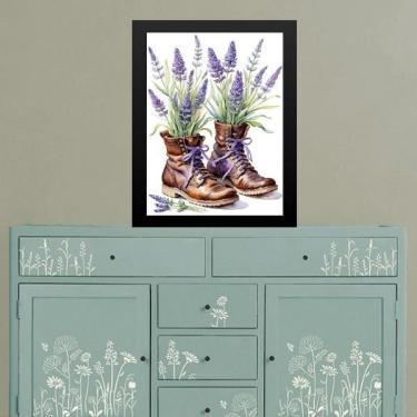 Imagem de Quadro Decorativo Lavanda - Botinhas 24X18Cm - Com Vidro