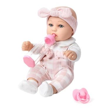 Imagem de Baby Doll BDDOLL 30cm com roupas, mamadeira e chupeta