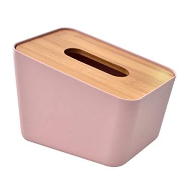 Imagem de Suporte de toalha de papel moderno caixa de papel de plástico moderna tampa de madeira caixa de papel caixa de guardanapo de carro casa decoração de casa ferramentas de armazenamento