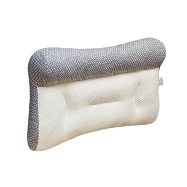 Imagem de Travesseiro Ergonômico Ortopédico de Espuma Viscoelástica, 40 x 60 cm, Cinza e Branco