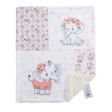 Imagem de Manta Microfibra Estampada Para Bebe Baby2u - Miguel Baby, Elefantinha