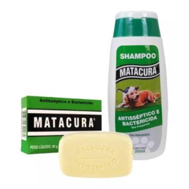 Imagem de Kit sabonete e shampoo para cachorro matacura antisséptico e bacterici