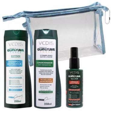Imagem de Kit Antiqueda Shampoo Condicionador Tônico Cabelos Normais Guanxuma - 