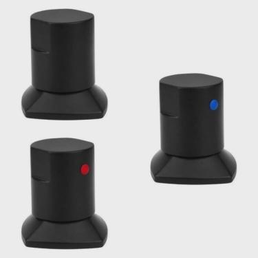 Imagem de Kit com 3 Acabamentos para Registro C44 Água Quente e Fria Bl6150 Ducon Metais 3 Preto