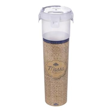 Imagem de Pote Porta Macarrão Espaguete com Tampa Dosadora(Decorado Branco)