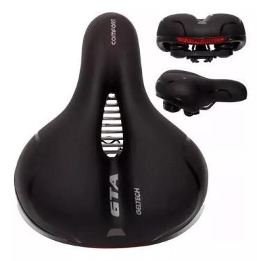 Imagem de Banco Bike Selim Bicicleta Gta Confortável Gel Tech Refletor Elastômet