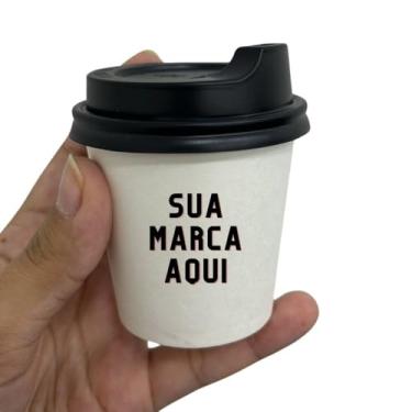 Imagem de Copo de Papel Personalizado 80ml com Tampa Preta - 50 unidades
