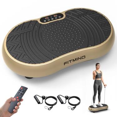 Imagem de FITMIND Máquina De Exercícios De Placa Vibratória, Máquina De Drenagem Linfática Extragrande De 24" X 14", Placas Vibratórias Para Perda De Peso, Modelagem, Bem-Estar, Recuperação, Preto-Dourado