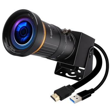 Imagem de Hotpet Câmera industrial de transmissão simultânea 4K 60FPS H.264 HDMI USB3.0 com lente varifocal close-up de 5 a 50 mm para PC, Windows, Linux, Mac, Android