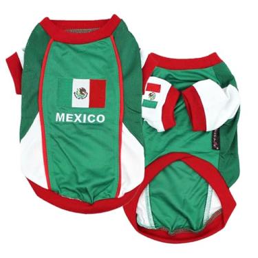 Imagem de Parisian Pet Dog Team Mexico Jersey futebol olímpico cães e gatos pequenos a médios, PP