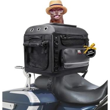 Imagem de kemimoto Motocicleta Porta-Cachorro para Bagagem Rack, Resistente ao Clima Cat Pet Bag