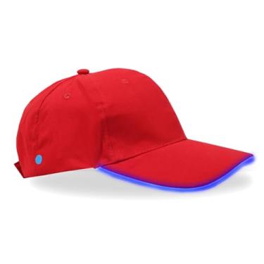 Imagem de ANYMMM Led Light Up Cap,Festival Hat Party Outfit, Rechargeable Adjustable Unisex Baseball Cap for Festival Club Stage (USB, blue)