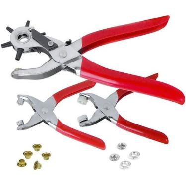 Imagem de 03 Alicates Vazador Pregar Ilhos E Botao Metal Tic Tac Scrap - Evolver