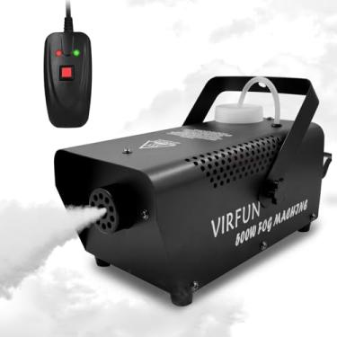 Imagem de VIRFUN Máquina de fumaça automática, máquina de neblina com modo automático e controle remoto com fio para uso externo, casamento, interior, Halloween, festa e efeito de palco, tanque de 500 W e 500