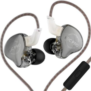 Imagem de Monitores intra-auriculares KZ EDC Pro, HiFi Stereo Stage/Studio IEM com fio isolante de ruído esportivo/fones de ouvido/fones de ouvido com cabo destacável para músicos audiófilos (com microfone