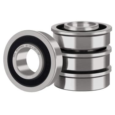 Imagem de Pacote com 4 rolamentos de esfera flangeada XiKe ID 1/2" x OD 1-1/8", adequado para cortador de grama, carrinhos de rodas, carrinhos e caminhões de mão, hub de roda, substituição para MTD, Honda, 12118 e rotativo 324 etc.