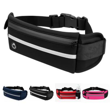 Imagem de Pochete Esportiva Corrida, Ciclismo, Caminhada, Academia, Lazer, Porta Objetos, Porta Celular Garrafa Documento, Fitness Slim, Impermeável, Cores Unissex (Preto)