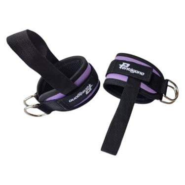 Imagem de Tornozeleira Crossover com Alça para os Pés Pentágono, Dupla Fivela 40mm, Reforçada e Grossa, para Treino de Glúteo, Perna e Coxa, Uso em Polia e Aparelhos de Academia (Lilás)