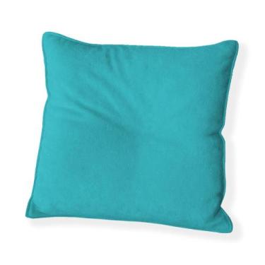 Imagem de Capa Para Almofada Quadrada Veludo 50x50cm - 7 Decor, Azul Turquesa