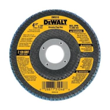 Imagem de Disco flap zirconia 4.1/2 x 7/8 gr. 120 dw8310p-ar dewalt