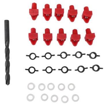 Imagem de Kit de mamilos de água de frango de 10 pacote, automático de aves de aves para caçambas, tubos, bebedores de mamilo de plástico horizontal para galinhas, garotas, design de prova