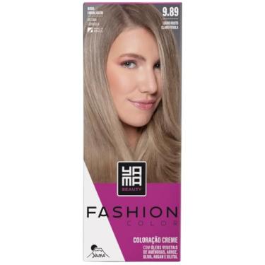 Imagem de Coloração Yama Fashion Color Tintura Tinta Cabelo Creme Mini Kit 9.89 Louro Claro Perola