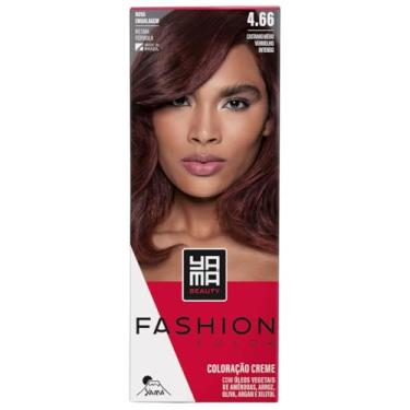 Imagem de Coloração Yama Fashion Color Tintura Tinta Cabelo Creme Mini Kit 4.66 Castanho Medio Vermelho