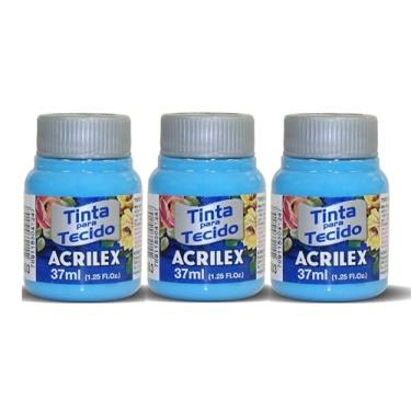Imagem de Tinta Para Tecido Fosca Acrilex 37ml 3 Unidades Artesanato Fixação Frio Alta Cobertura – Fixação a Frio e Alta Cobertura Com Acabamento Fosco, Este Kit É A Escolha Perfeita Para Quem Busca Qualidade (Azul Celeste 503)