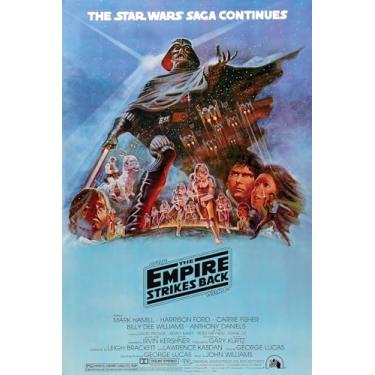 Imagem de BUY ART FOR LESS Pôster alternativo oficialmente licenciado Star Wars Empire Strikes Back 61 x 91 cm - Impressão decorativa - Papel pôster - Pronto para emoldurar