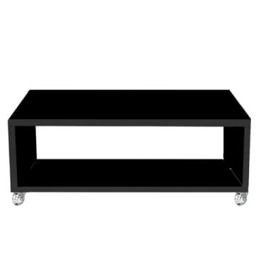 Imagem de Mesa de Centro Com Rodizio Com Travas 30x60x45cm MDF Preto