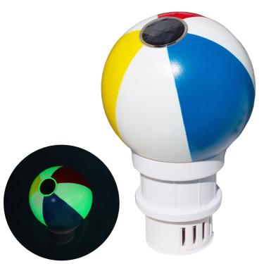 Imagem de Blue Mano Dispensador De Cloro Solar Iluminado Tipo Bola Praia Para Tabletes 3", Design Durável, Flutuante E Piscinas Enterradas Acima Do Solo