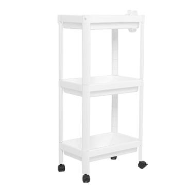 Imagem de Garosa Plataforma da Torre do Banheiro Branca Elegante Organizador de Prateleira de Armazenamento Versátil -prateleiras de Destaque para Quarto de Sala, Plástico 2 X Cesto de Armazenamento 4 X Haste