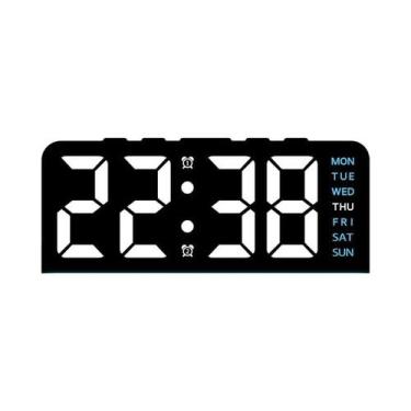 Imagem de Despertador Digital LED Com Luz Noturna, Visor De Hora E Temperatura, 
