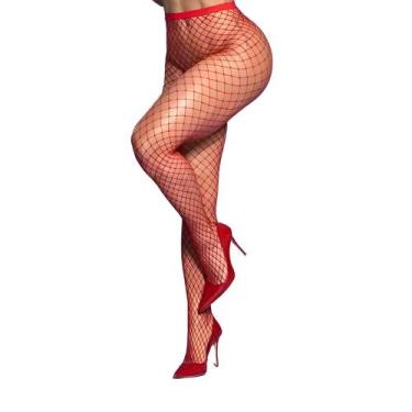 Imagem de Meia-Calça Arrastão Yaffa Y2010 Vermelho - YAFFA LINGERIE, Vermelho, U