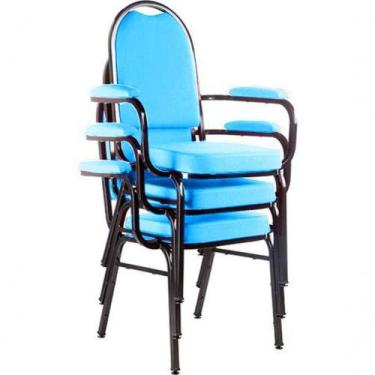 Imagem de Kit Com 3 Cadeiras Para Auditório Linha Hotel Azul - DESIGN OFFICE MÓV