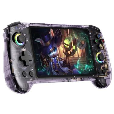 Imagem de RG557 Retro Handheld Game Console , 5.48 Inch AMOLED Screen Handheld Emulator Android 14 System Dimensity 8300 Processor Support WiFi 6E Bluetooth 5.3(Transparent Purple)