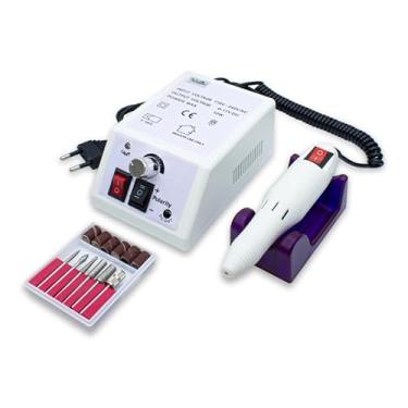 Imagem de Lixadeira Lixa Motor 2000 Rosa Profissional Manicure Unha Gel Fibra(Branco)
