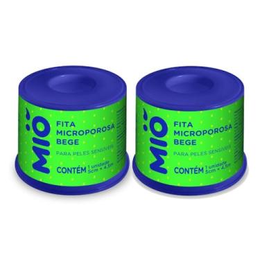 Imagem de Kit 2 Fita Microporosa Mió Bege para Peles Sensíveis 5cm X 4,5m 1 Unidade