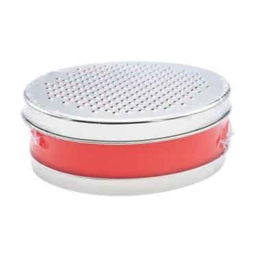 Imagem de YWJLQH Ralador de queijo com recipiente de alimentos picador manual ralador de vegetais frutas aço inoxidável para chocolate gengibre cítricos, Vermelho